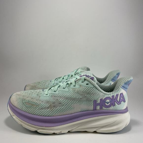 Hoka One One Clifton 9 Running Shoes Womens Size 7.5 B Ocean Lilac Blue Athletic - Picture 3 of 10